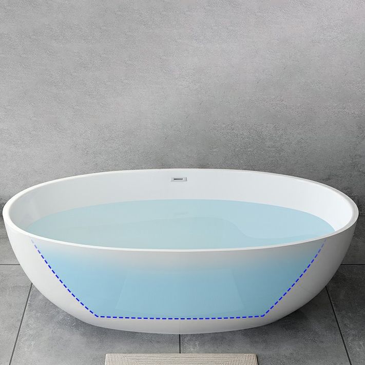 Modern Soaking Freestanding Bath Tub Acrylic Oval Bathtub with Overflow Trim