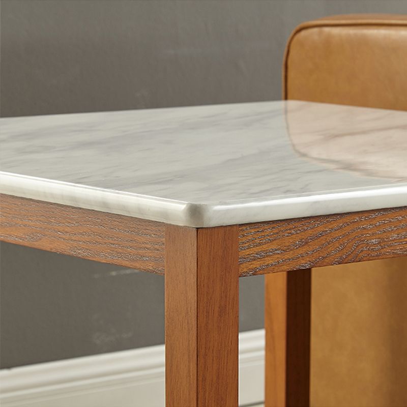 Farmhouse Living Room 4-Leg End Table One-Shelf Wooden Sofa End Table