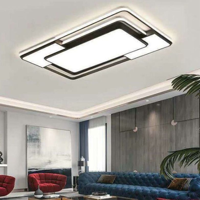 Geometrische zwarte led-inbouwarmatuur acryl moderne stijl 1-lichts inbouwlamp