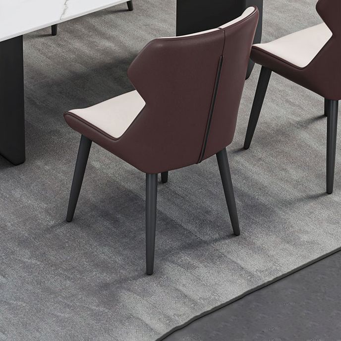 Contemporary Style Dining Set with Sintered Stone Dining Table and Cushion Chairs