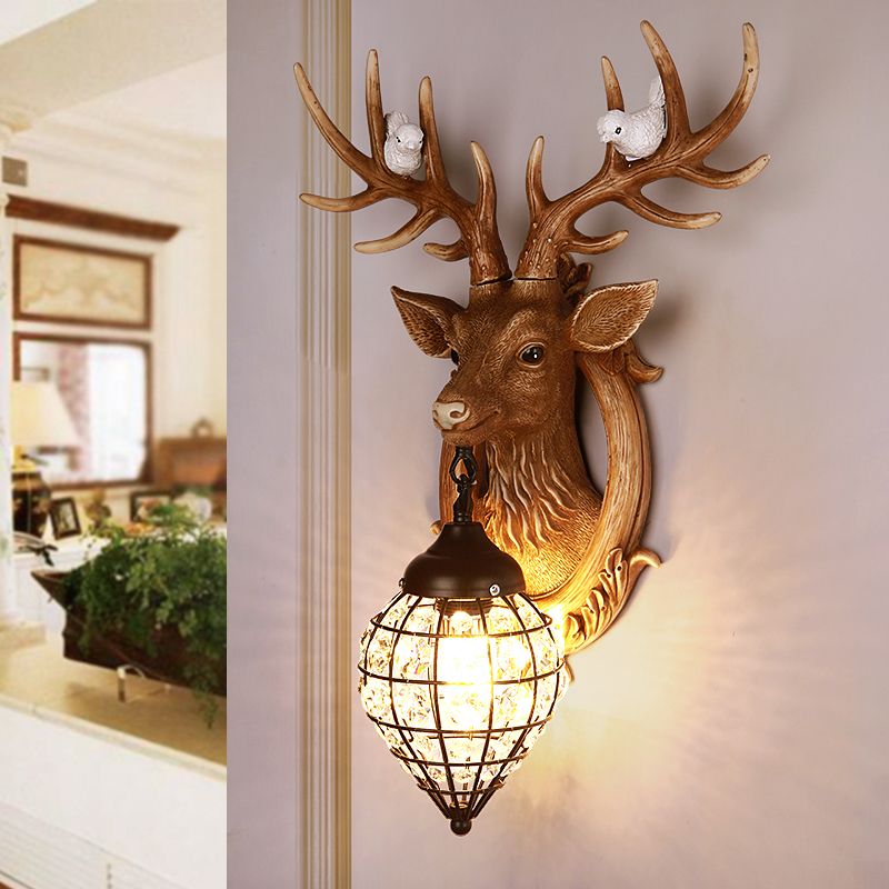 1 lampe à tête de cerf clair