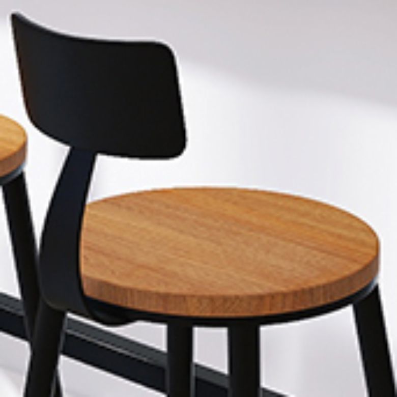 Industrial Style Iron Bar Stool Armless Bar Stool with Black Legs