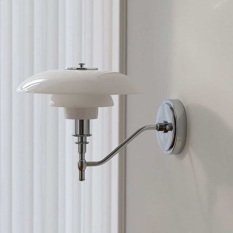 Modern Simple White Wall Light Dome Shape Iron Wall Lamp for Living Room