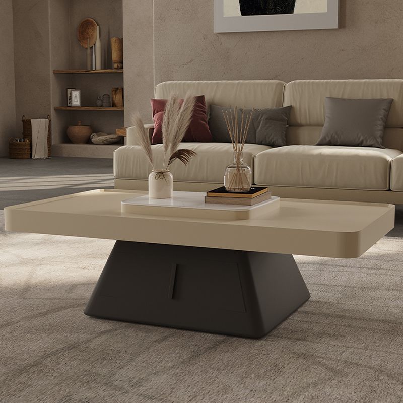 27" Wide Glam Cocktail Table Pedestal Rectangle Coffee Table