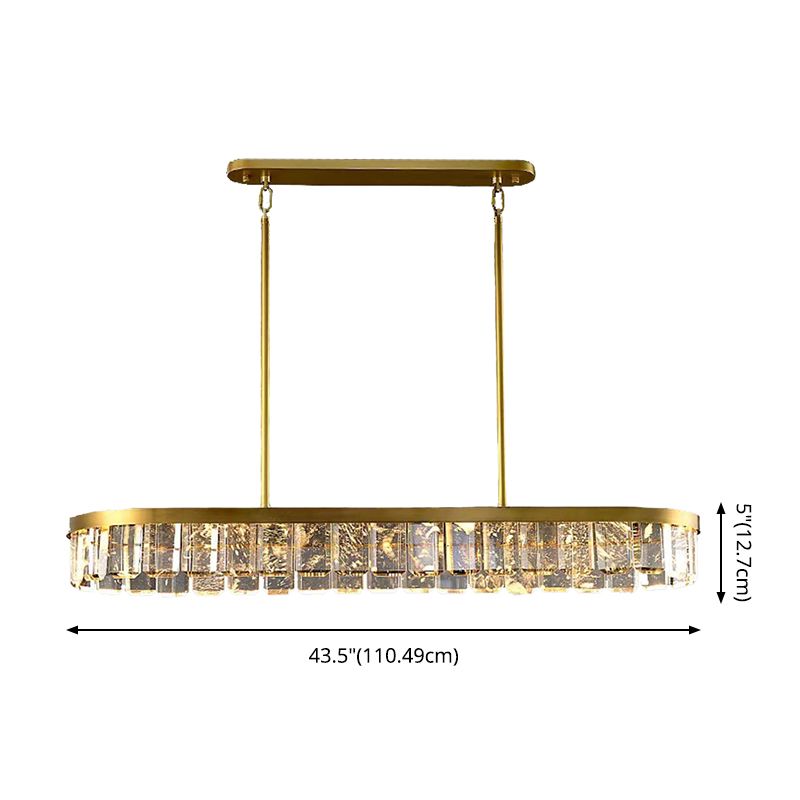 Oval Crystal Island Pendant Lighting Contemporary Dining Room Island Light Fixtures