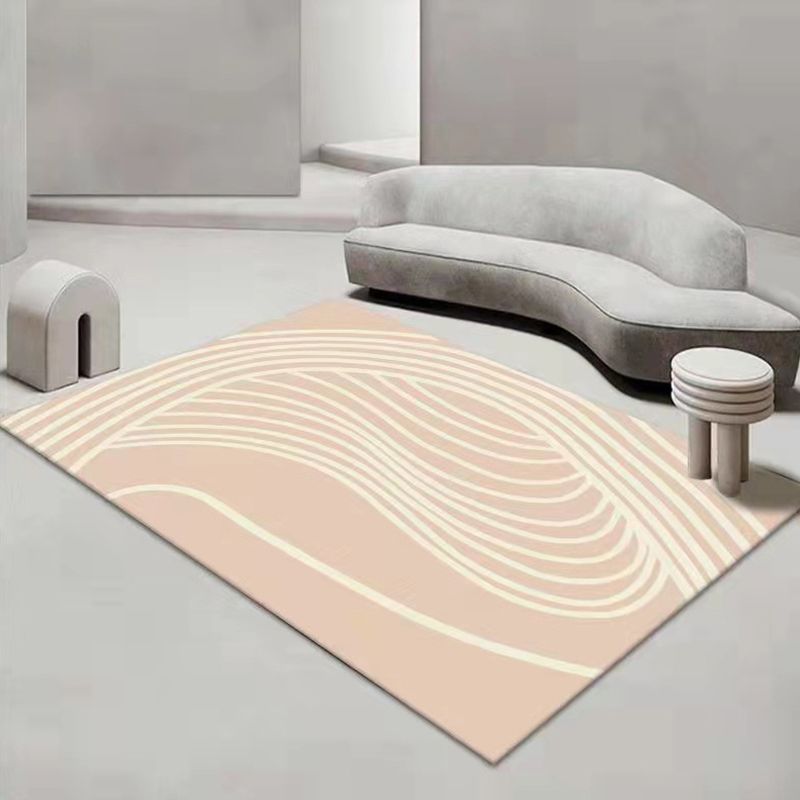 Dark Gray Modern Rug Polyester Color Block Rug Stain Resistant Rug for Drawing Room