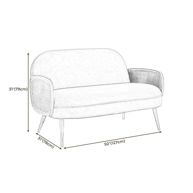 Modern Velvet Sofa 31"W Recessed Arm Tight Back Sofa with Living Room