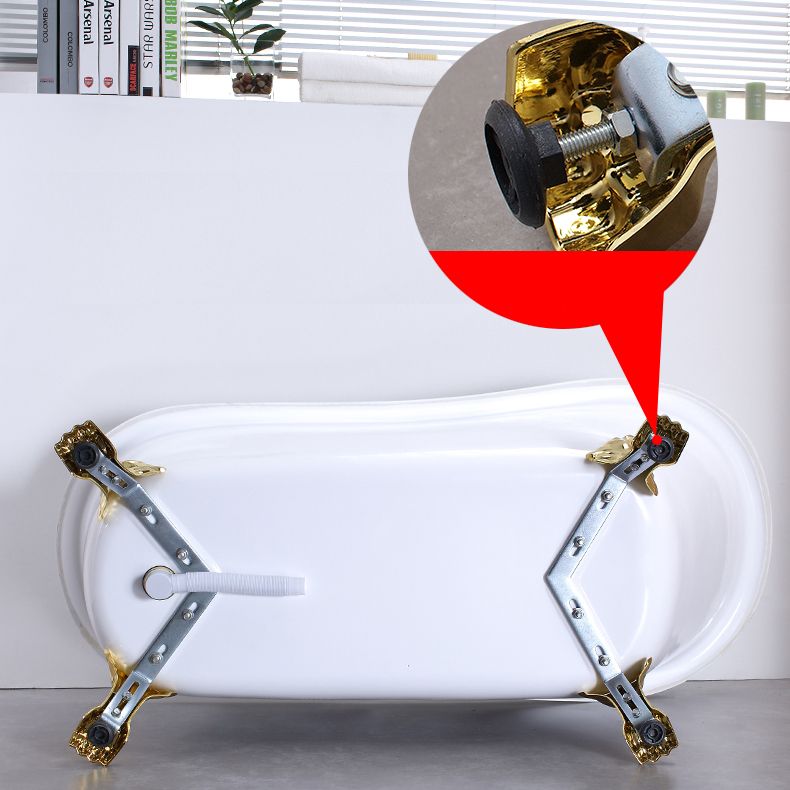 Acrylic Soaking Bathtub Antique Finish Oval Freestanding Bath Tub (Faucet not Included)