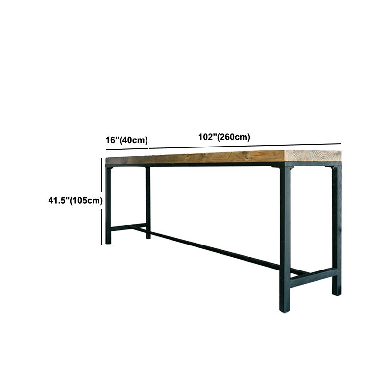 Industrial Bar Table Set 1/6 Pieces Wooden Bar Table and Footrest Bar Stool