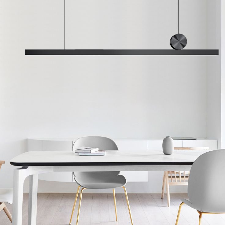 Modern Minimalist Style Linear Island Light Fixture Acrylic Chandelier Lamp