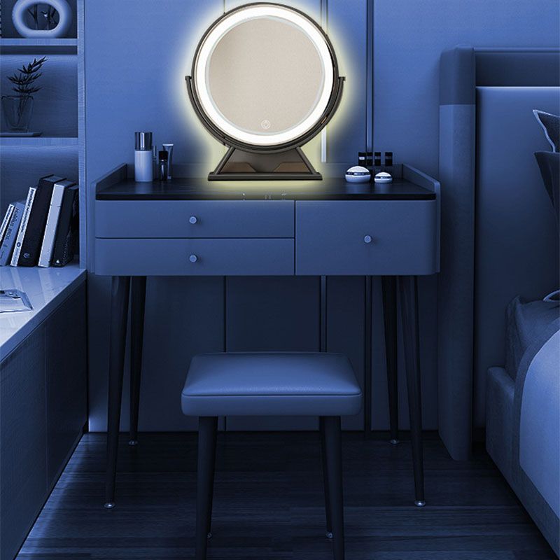 Contemporary Wooden Vanity Dressing Table Slate Top Makeup Vanity Set