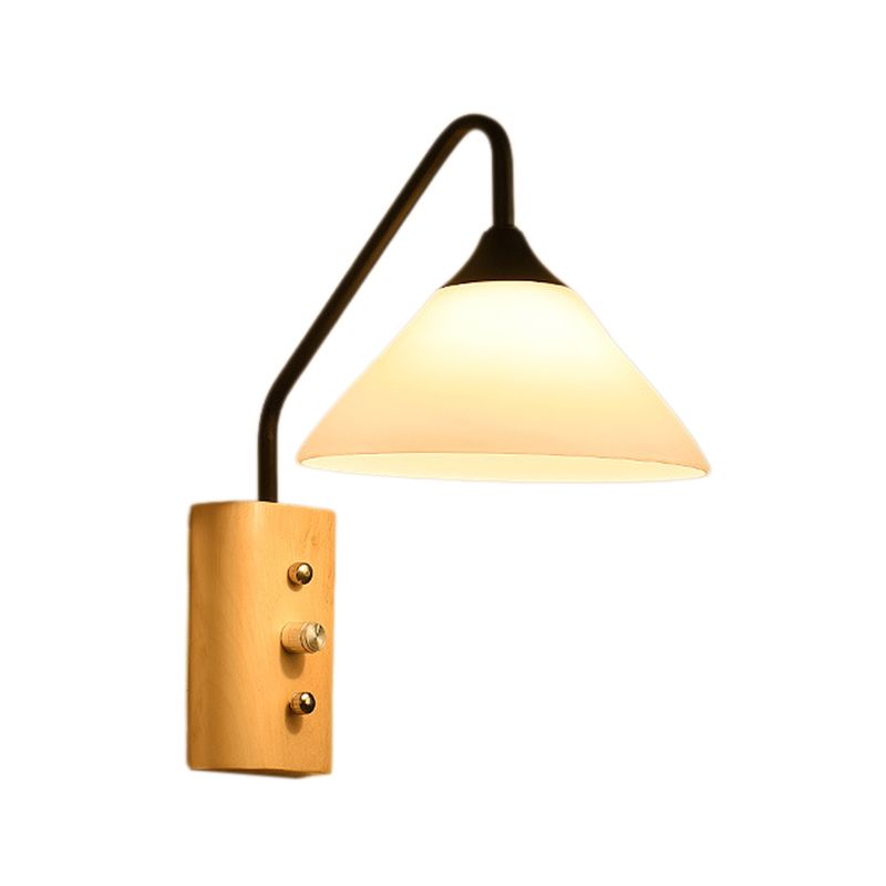 1 Light Simple Geometric Glass Wall Light Fixtures for Bedroom