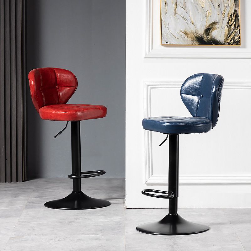 Nordic Leather Seats Barstool Rotating Lifting Bar Stool for Indoor, 1 Piece
