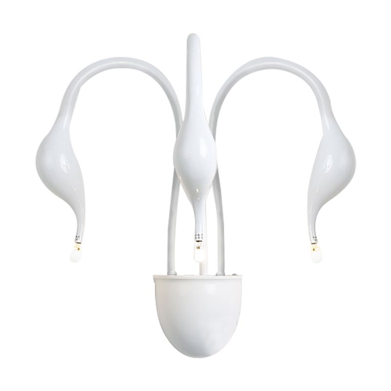 Metal Swan Wall Mount Leichte Nordik 3/5 Lichter Schwarz/weiß/weiße LED -Wandleuchten für Wohnzimmer