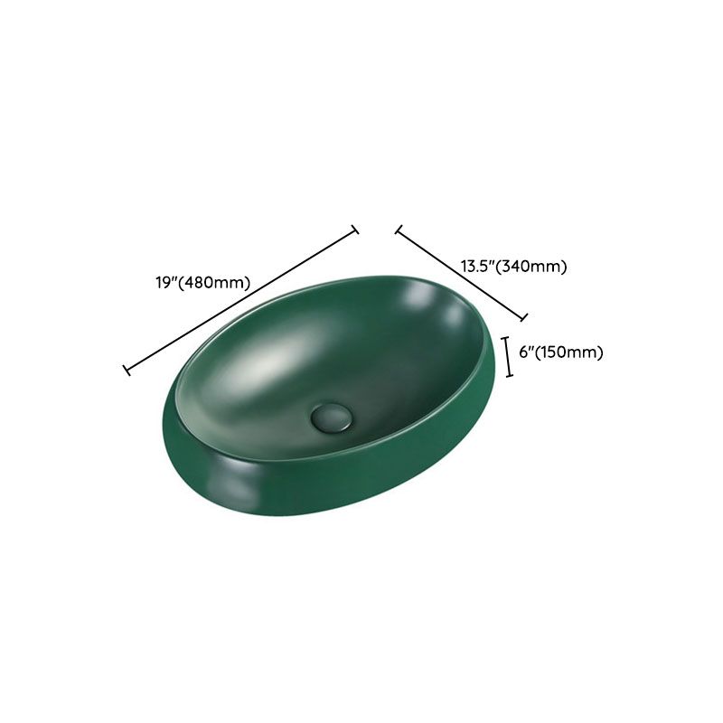 Modern Bathroom Sink Rectangular Vessel Lavatory Sink in Green