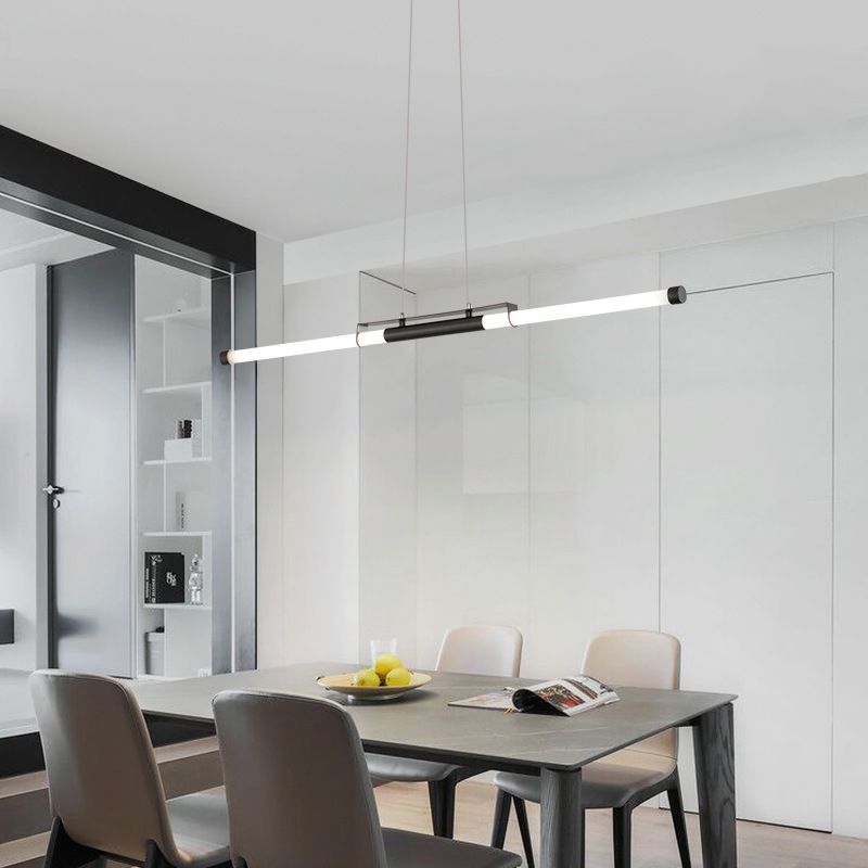 2-Light Linear Island Pendant Lighting Modern Metal Island Light Fixtures