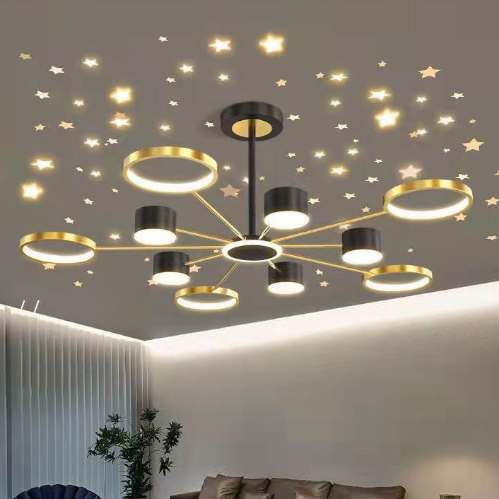 LED einfache Kronleuchterlampe Multi -Lichter runde Form hängende Anhänger Licht für Wohnzimmer