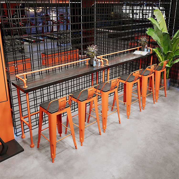 Indoor Contemporary Bar Dining Table Rectangle Metal Legs Bar Table