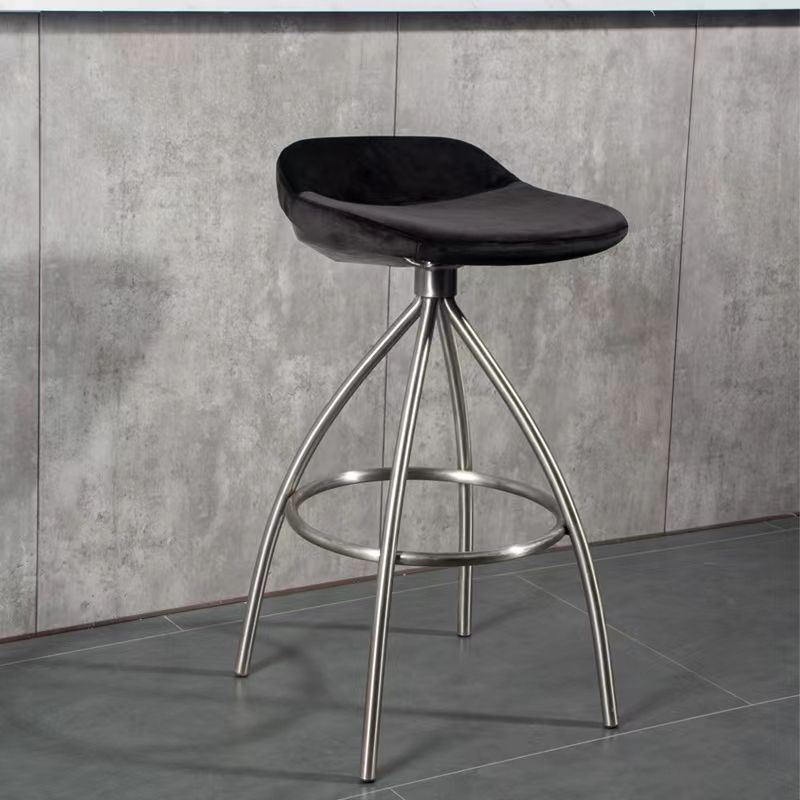 Contemporary Style Faux Leather Barstool Low Back Counter Bar Stool for Home