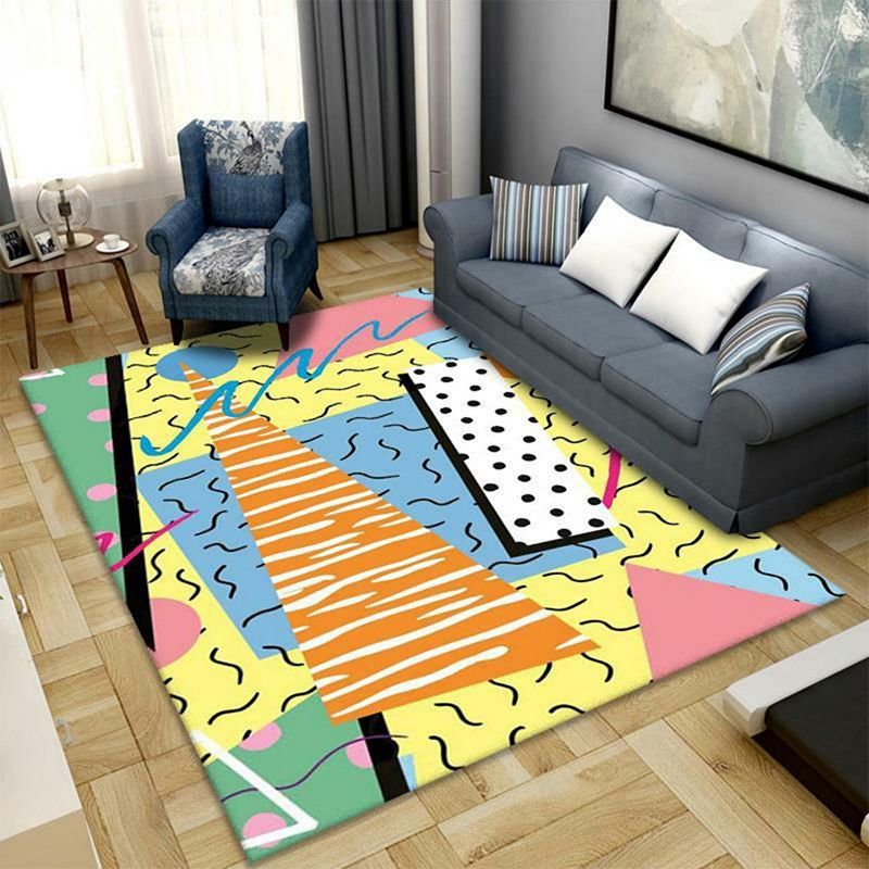 Donkergrijs modern tapijt polyester grafisch vloerkleed niet-slip achterste tapijt voor woonkamer