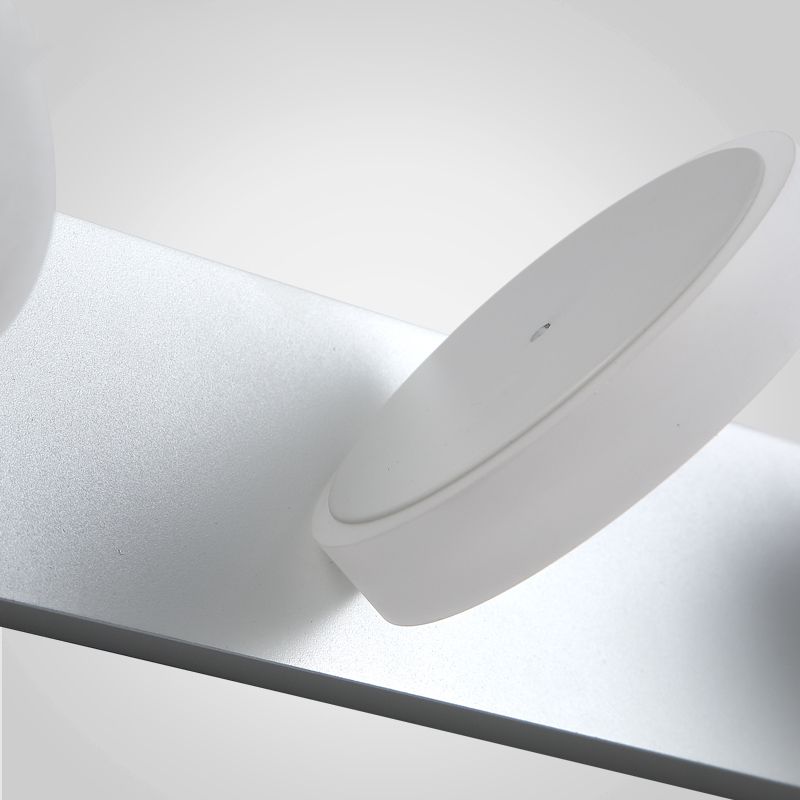 Round Shape Metal Wall Lighting Modern Multi Lights Mirror Wall Mounted Lighting in White