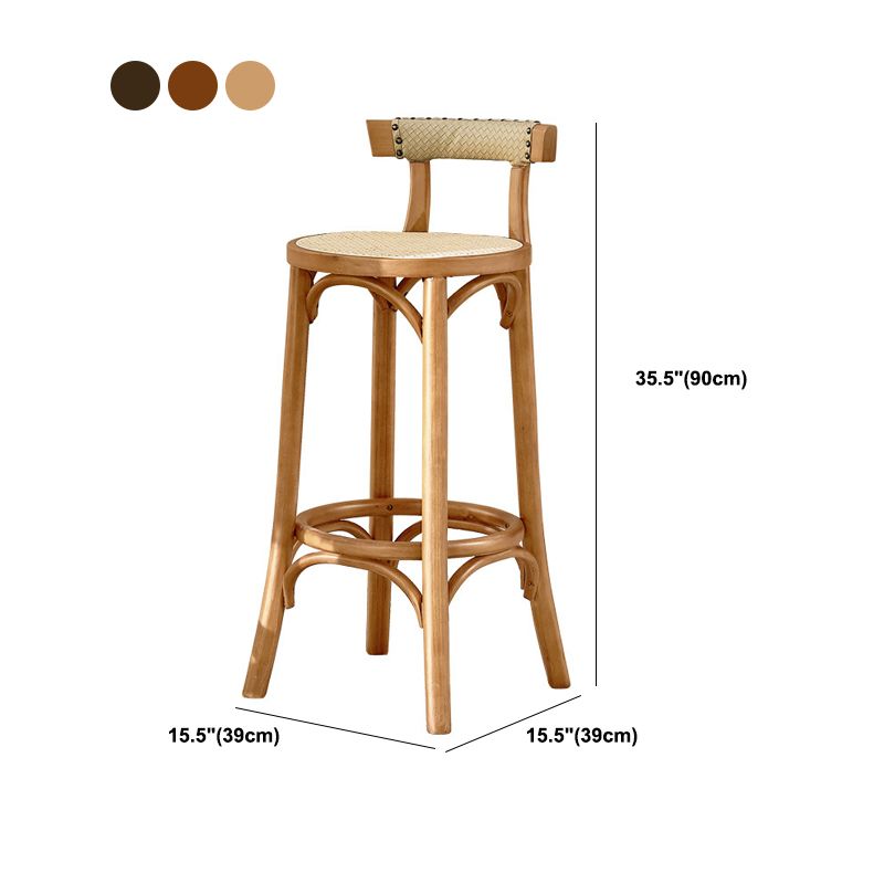 Solid Wood Bar Stool Modern Armless Sitting 28-inch Bar Stool