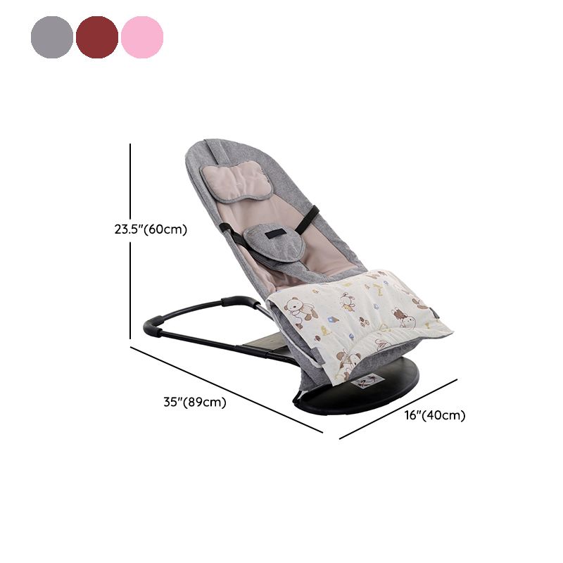 Modern Metal Rocking Crib Cradle Foldable Height Adjustable with Bedding
