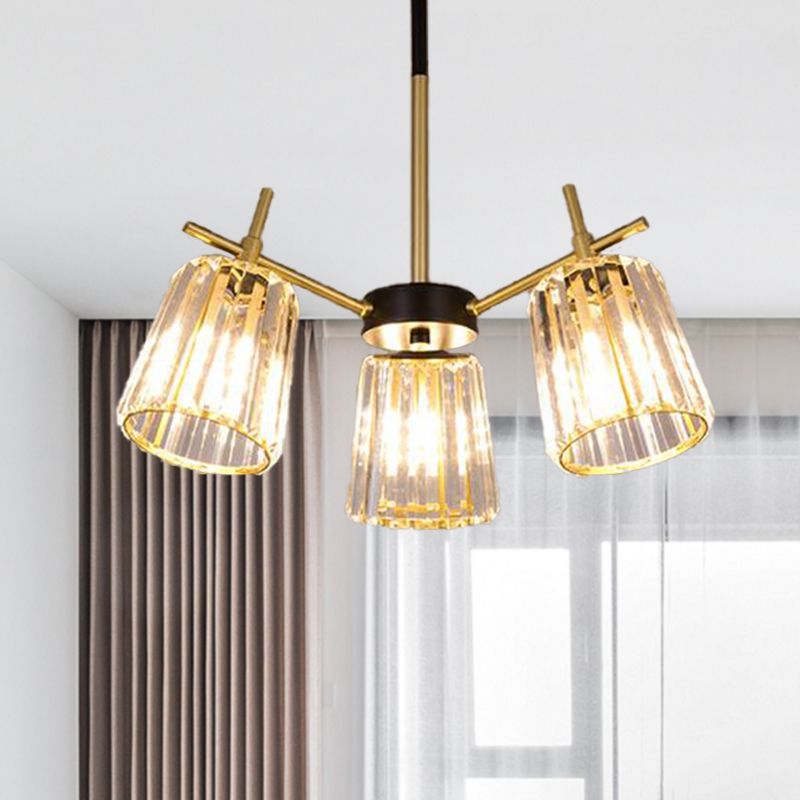 Lampada del soffitto in cristallo rettangolare con cilindro con cilindro contemporaneo 6/8/10 Lampada del lampadario nero, larghezza 26,5 "/33"/41 "