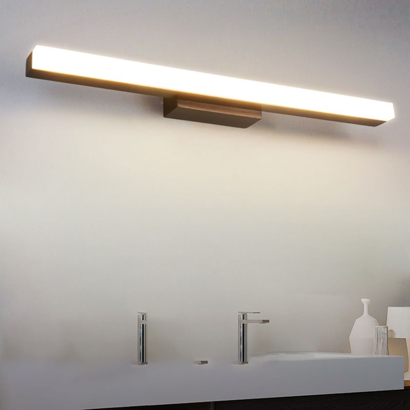 1 luces de pared de tocador lineal ligero luces de espejo de tocador de madera de estilo moderno