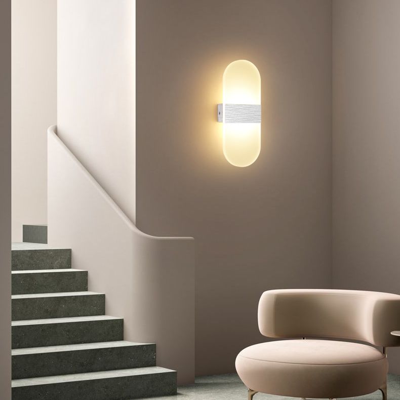 Lampada da parete per tonalità rettangolare in alluminio modernista Light Sconce a 1 luce per camera da letto