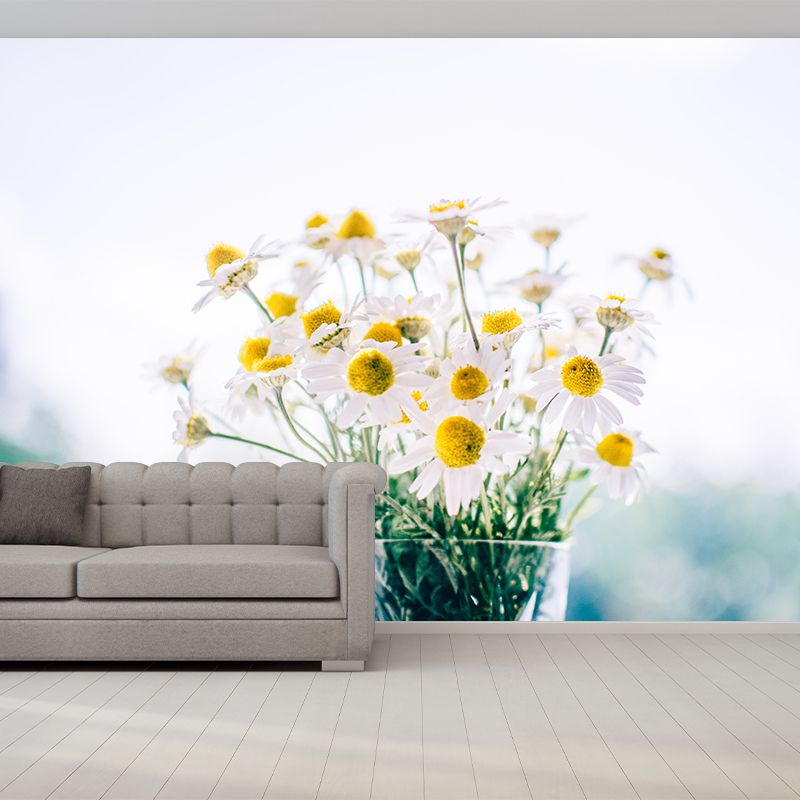 Flowers in Vase Mural Wall Decor Mildew Resistant Living Room Wall Mural Wall Art