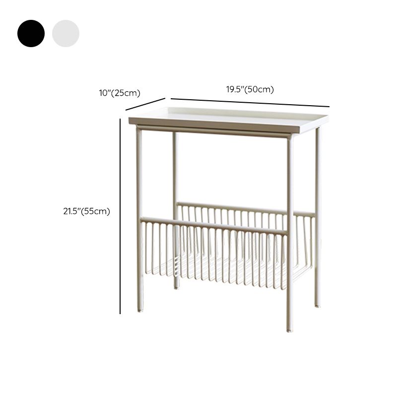 Contemporary Tray Top End Table 21.65" Tall Metal Side Table