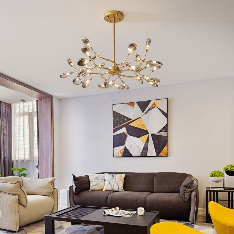 Forma di ramo in metallo lampadario in stile nordico lampada lampada per soggiorno per soggiorno