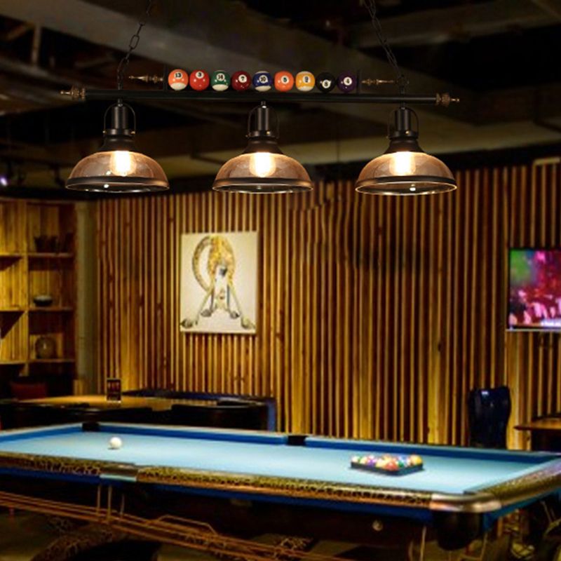 Stile industriale Isola Penderant Light Black Black Iron Iron Billiard Billiard DECOREATIVE Light con 39 "catena regolabile