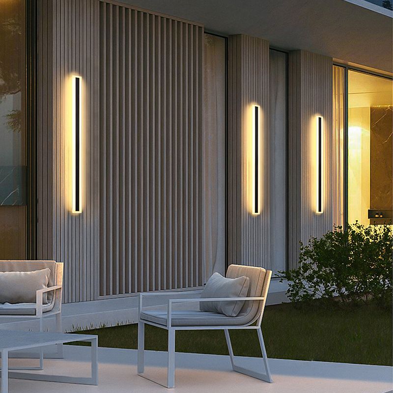 Modern Metal Wall Sconce Linear Shape Wall Light with Acrylic Shade for Living Room