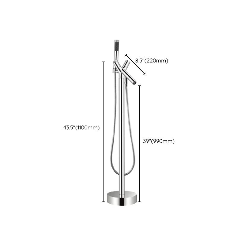 Traditional Floor Mounted Swivel Freestanding Tub Filler Metal Freestanding Faucet