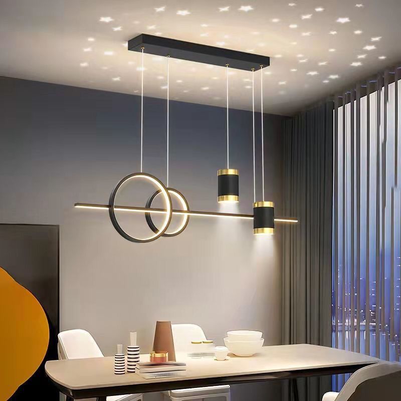 Contemporary Style Linear Shape Island Lighting Ideas Metal Island Pendants