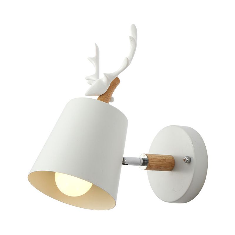 Rotatable Contemporary Antlers Wall Sconce Metal 1 Light White Wall Lamp for Hallway
