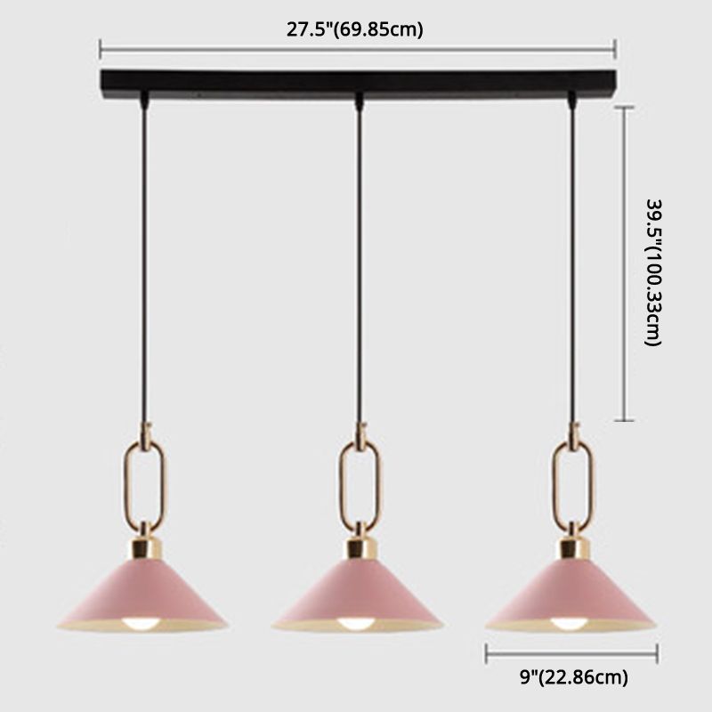 Modern Macarons Umbrella Shade Pendant Light Metal Pendant Lighting with Metal Ring