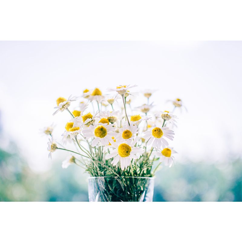 Flowers in Vase Mural Wall Decor Mildew Resistant Living Room Wall Mural Wall Art