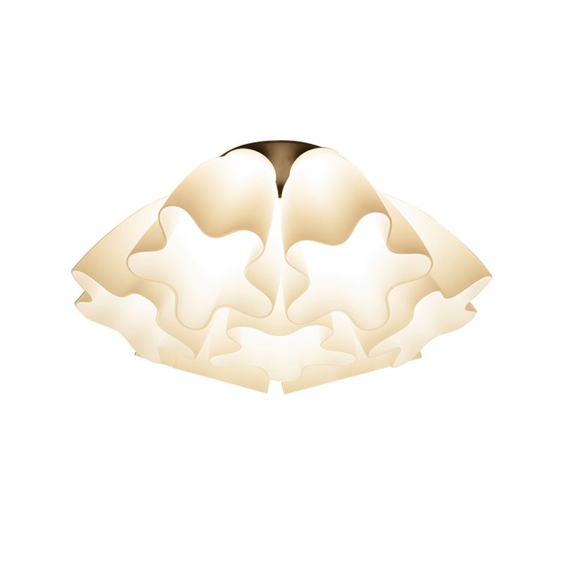 Glass Black Ceiling Flush Mount Light Floral Minimalist Ceiling Mounted Fixture