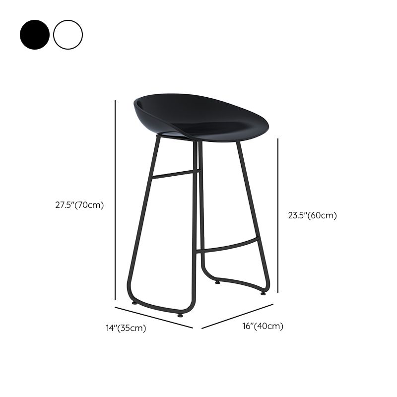 Modern Style Metal Bar Stool Plastic Low Back Counter Stool for Restaurant