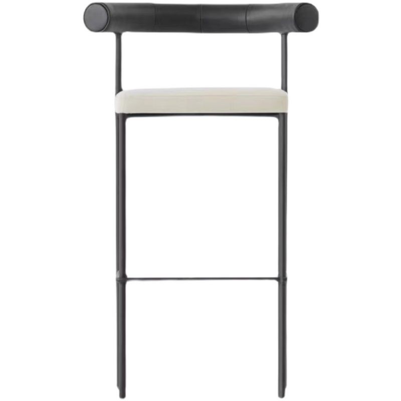Modern Style Upholstered Counter Stool Low Back Barstool for Indoor