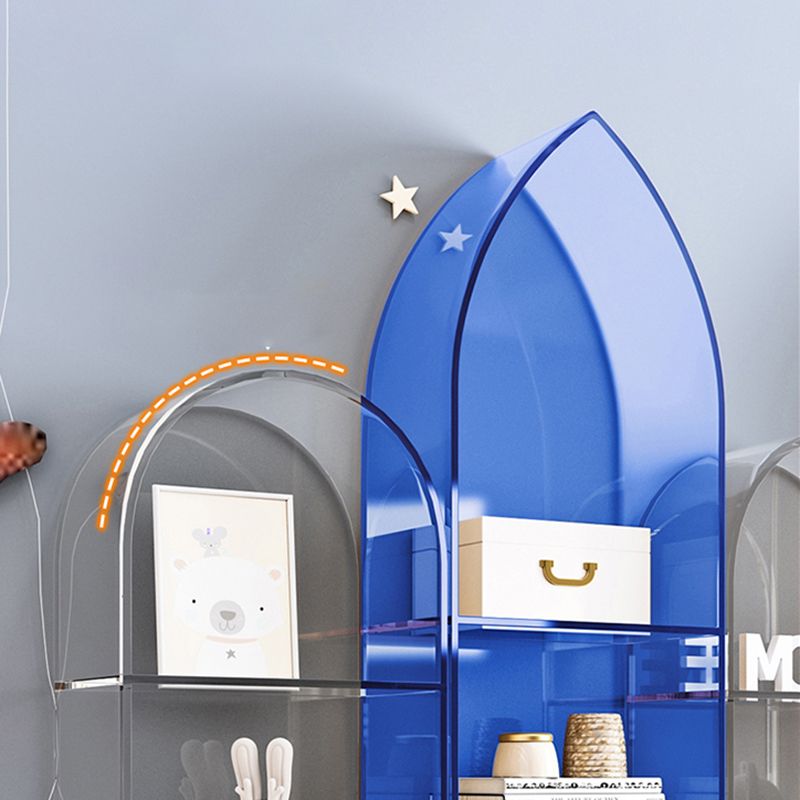 Glam Closed Back Bookshelf Standard Acrylic Bookcase with Shelves