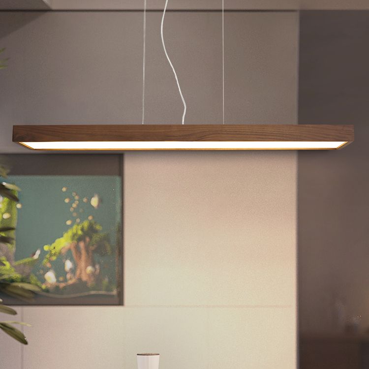 Rechthoek kroonluchter verlichtingsarmaturen eigentijds hout 1 lichte eiland kroonluchter