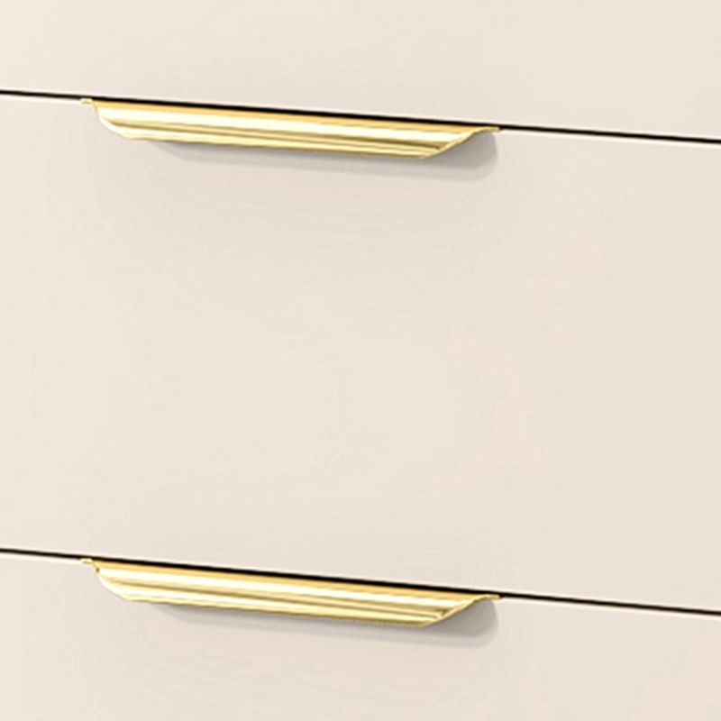 Glam Stone Chest Bedroom Storage Chest in White with Metal Legs