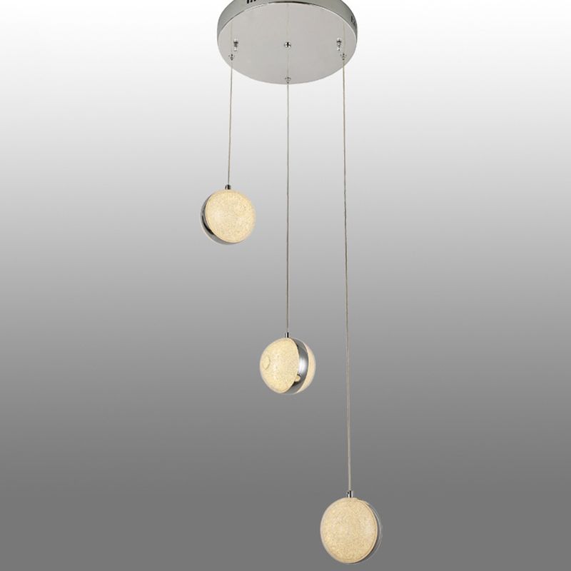 Chrome Finish Cluster Ball Pendant Minimalistisch Crystal LED Suspension Light voor het diner