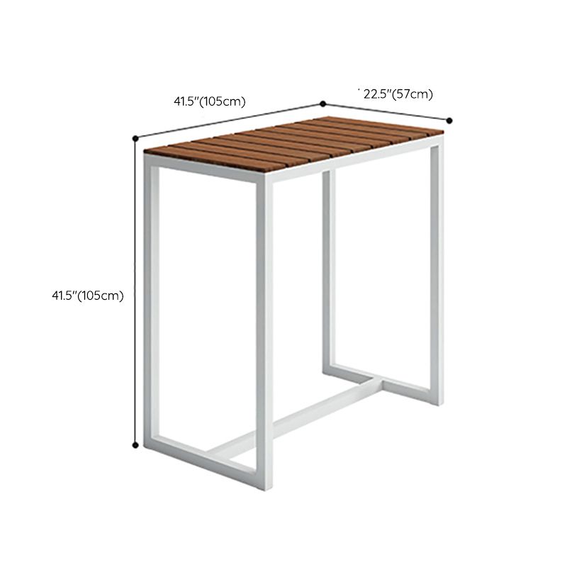 Brown Wood Top Bar Table Outdoor Trestle Base Bar Wine Table