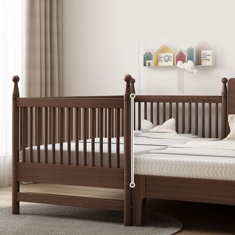Solid Wood Washed Natural Nursery Bed Traditional with Guardrail