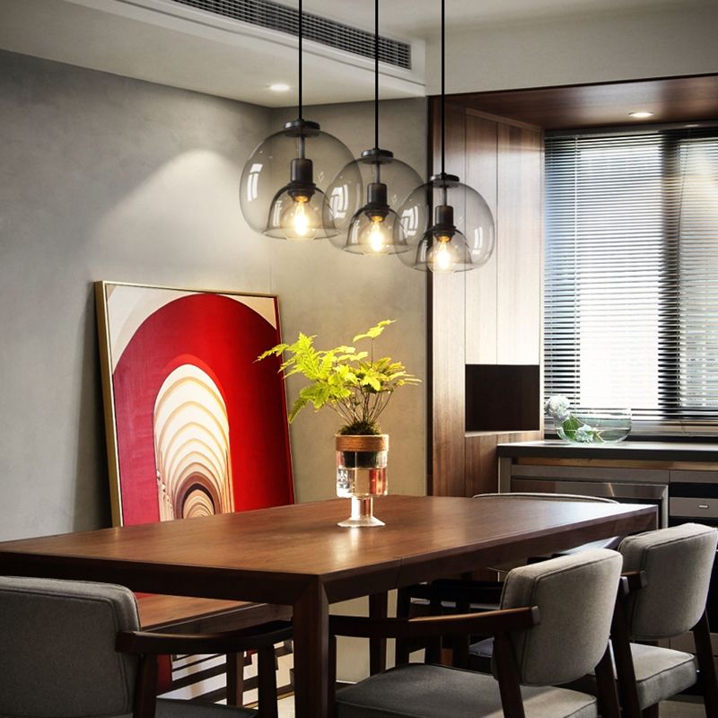 Smoke Grey Double Glass Shade Suspension Pendant 9 Inch Wide Modern Style Lighting Fixture for Bar